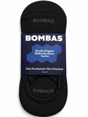 Bombas Studio Gripper Ballet No Show Socks Black Small NWT